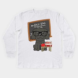 Funny Black dog is teaching Kids Long Sleeve T-Shirt